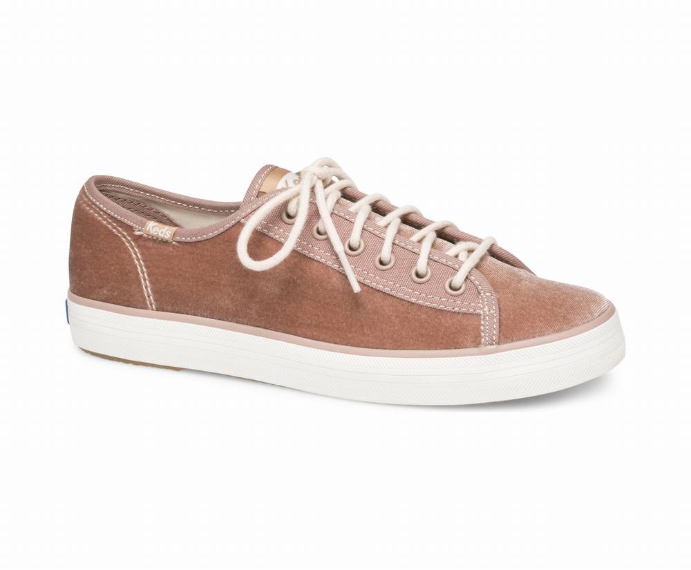 Women's Keds Kickstart Velvet Sneakers Pink 4781523PI - South Africa